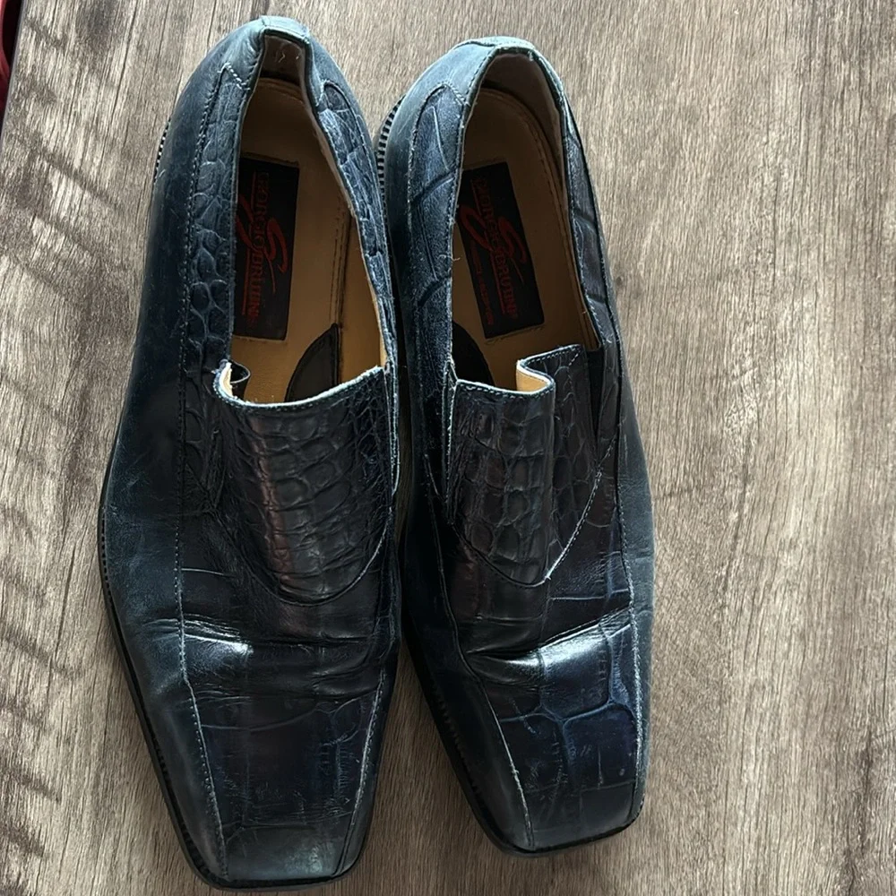Giorgio Brutini blue snakeskin print shoes size 10